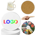 4" Ceramics Absorbent Coaster with Cork Base