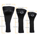 Golf Club Head Covers 3-Piece Set with Replaceable Labels