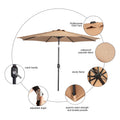 8.8' Adjustable Patio Umbrella & Market Umbrella With Base
