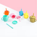 Silicone Baby Water Handle Cup With Straw