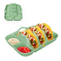 Reusable Silicone Taco Holder With Handle & Dividers