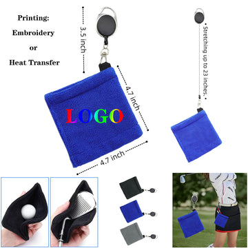 Golf Towel with Retractable Keychain