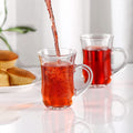 3.4 Oz Heat Resistant Clear Glass Coffee Mug With Handle