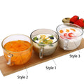 Overnight Oats Container Breakfast Glass Cup With Wooden Lid
