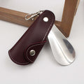 Foldable Shoehorn Keychain PU Leather Shoe Helper Keyring