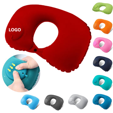 Press-To-Auto-Inflate Portable Travel Neck Support