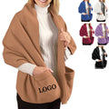 Fleece Wrap Shawl with Pockets