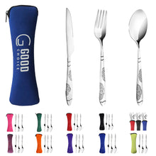 3 Pieces Cutlery Set With Zipper Pouch