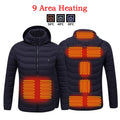 Winter Outdoor Heated Hooded Coat Windproof Usb Charging