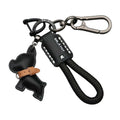 Cute Leather Bulldog Keychain For Purse Handbag Backpack Bag