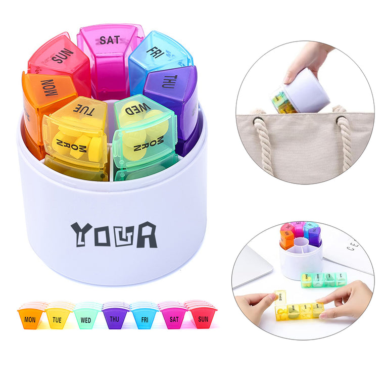 Detachable 28-Compartment Round Medicine Storage Box