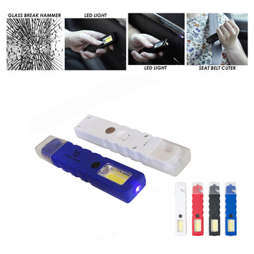 4-in-1 COB Emergency Tool w/ Emergency Hammer Torch