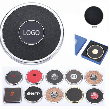 Matal Ring Leather Coasters with Box