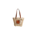 One-Shoulder Hollow Straw Beach Bag