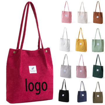 Stylish Corduroy Tote Bag