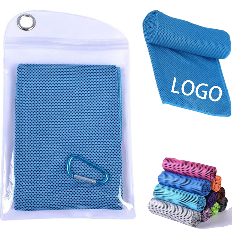Microfiber Ice For Neck Cooling Towel Zip Pocket Carabiner
