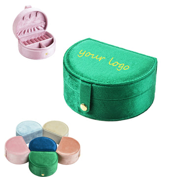 D-Shaped Velvet Jewelry Box