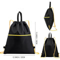 Waterproof Drawstring String Backpack With Zipper Pockets