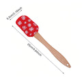 Christmas Silicone Spatula with Long Wooden Handle