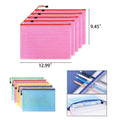 A4 Zipper Transparent Grid Style File Bag