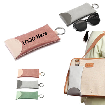 Trendy Snake-Print Eyeglass Pouch with Spring Closure