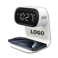 Bedside Lamp with Clock with 10W Wireless Charging
