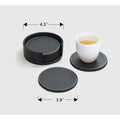 6 Piece Leather Round Coaster Insulation Mat Set