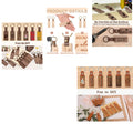 Rectangular Wooden Keychain W/ Leather Strap