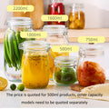 17OZ Glass Seal Airtight Food Storage Containers Honey Jar