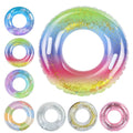 Sequined Rubber Inflatable Beach Pool Swim Ring With Handle