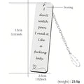 Metal Bookmark with Leaf Pendant