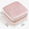 Velvet Travel Jewelry Box With Mirror