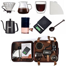 9-Piece Travel Coffee Maker Gift Set With Manual Grinder