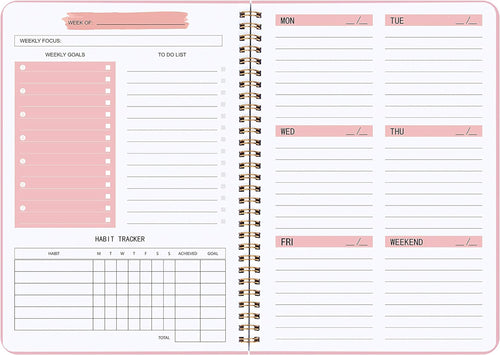 A5 Spiral Weekly Planner Notebook