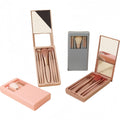 5pcs Makeup Brushes With Mirror Open Window Portable