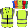 Multiple Pockets High Visibility Safety Reflective Vest