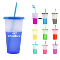 24Oz Color Changing Cup With Straw