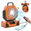 20,000mAh Camping Fan Lantern With Power Bank, LED Light