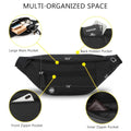 Large Crossbody Fanny Pack With 4 Zipper Pockets For Travel