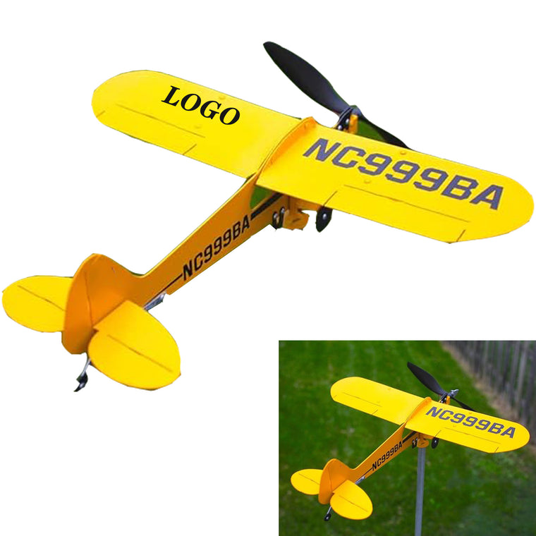 Yellow Airplane Weathervane Garden Decoration