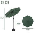 8.8' Adjustable Patio Umbrella & Market Umbrella With Base