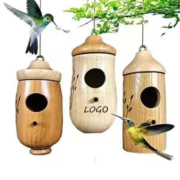 Natural Wooden Hummingbird House