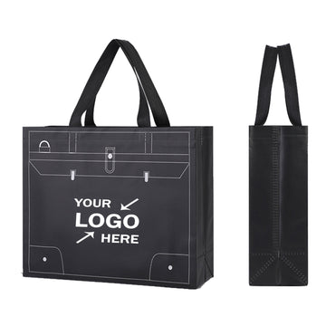 Black Novelty Laminated Non-Woven Shopping Tote