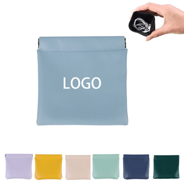 PU Leather Pouch With Snap Spring Closure