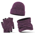 Knitted Scarf Beanie Hat Gloves Set