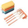 Wheat Straw Cutlery Spoon Knife Fork Utensils Set With Case