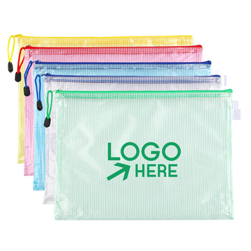 Waterproof A4 Size Mesh Zipper Document Bag