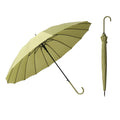 16 Ribs Straight Umbrella With Leather Handle