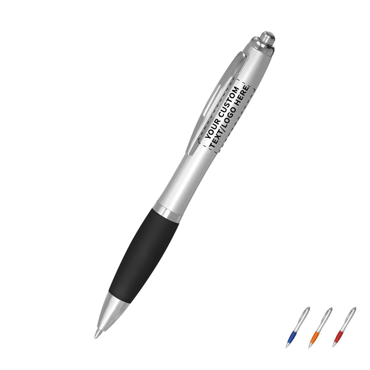 Rubber Grip Black Ink Plastic Ballpoint Pen