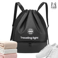 Lightweight Drawstring Gym Sack With Shoe Compartment
